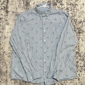 Men’s Banana Republic Light Blue Penguin Patterned Shirt